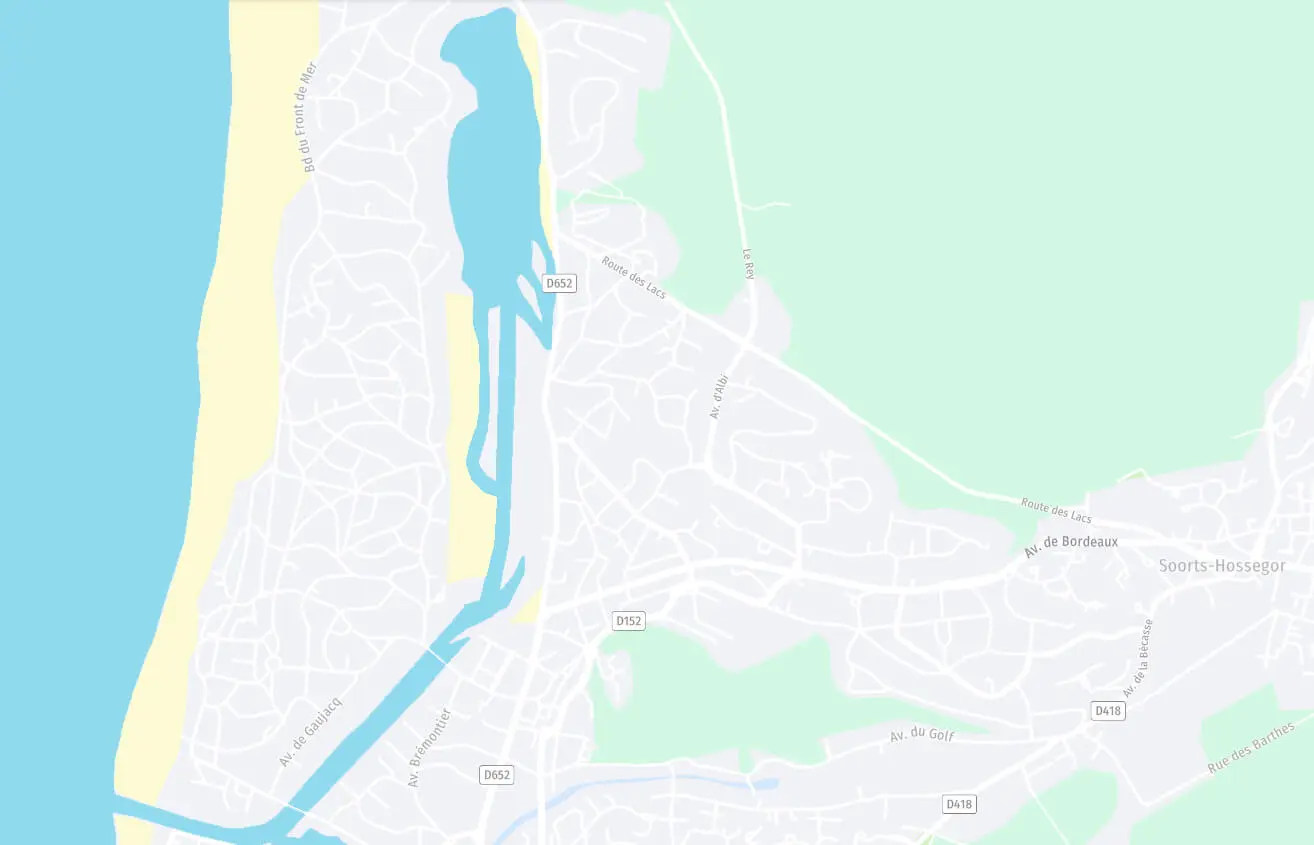 carte en vue plan de hossegor